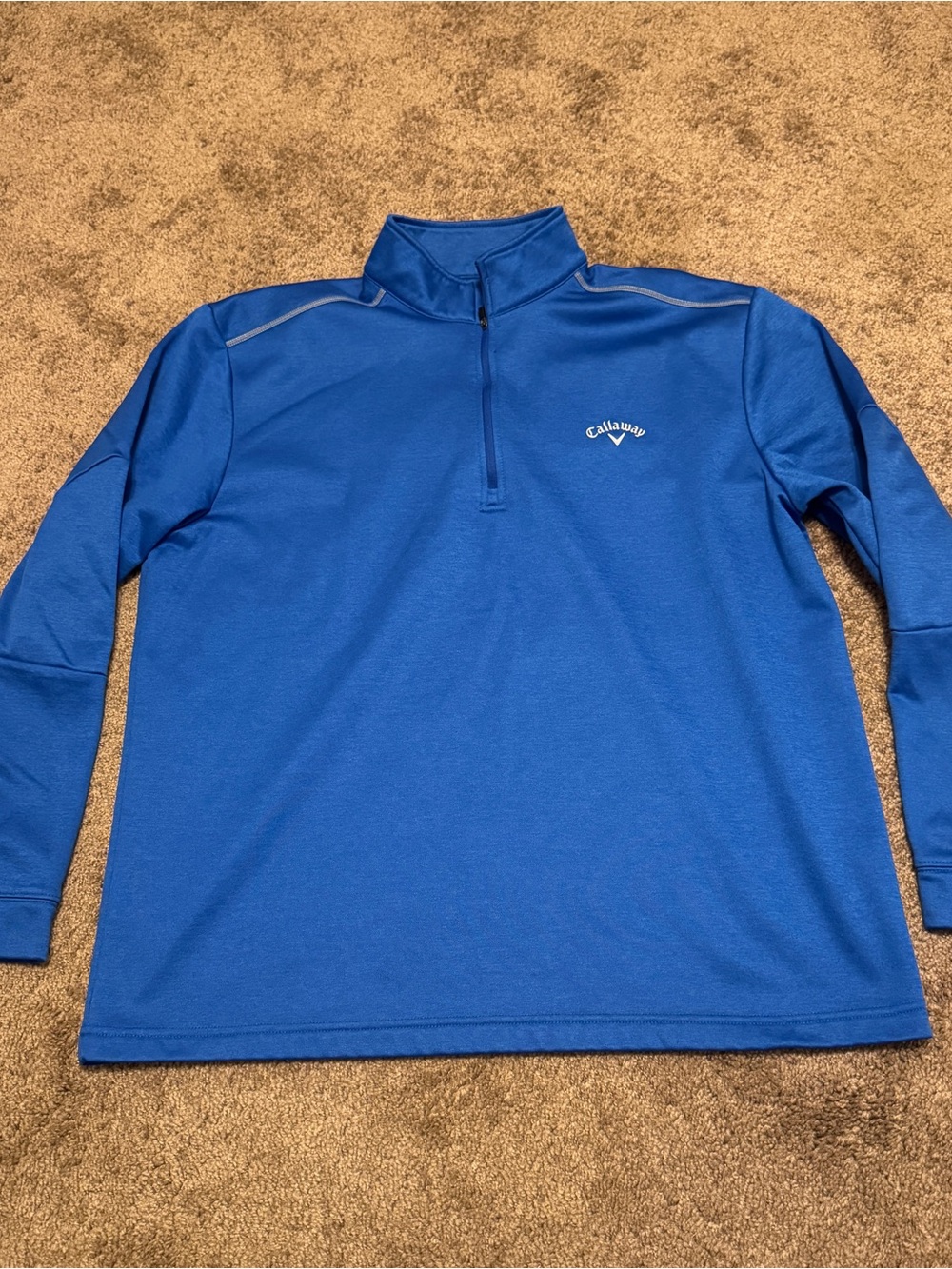 Callaway Golf Sweater Mens XL Blue Pullover Long Sleeve 1/4 Zip Logo